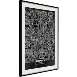 Arkiio Affisch Dark Map of Munich [Poster] 40x60 Poster